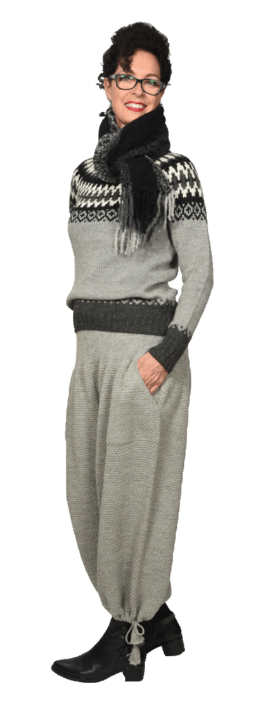 Legere Kosack Pants in Alpaca, block knit